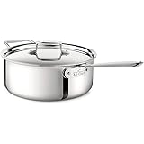 All-Clad 4206 Stainless Steel Tri-Ply Bonded Dishwasher Safe Deep Saute Pan with Lid / Cookware, 6-Quart, Silver