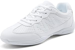 FLIOZY Womens Cheer Dance Shoes Girls White Breathable Lightweight Cheerleading Competition Shoes Athletic Sport Training