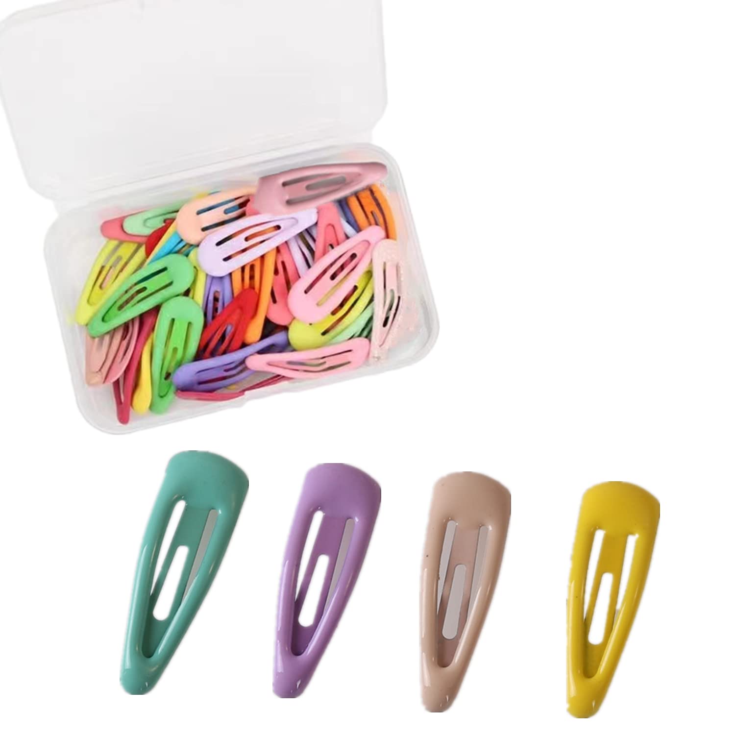 30 Pieces Candy Color Small Hair Clip Girls Baby Snap Hair Clip 3cm Metal Snap Hair Mini Clip Use for Girls Child by wenmeng