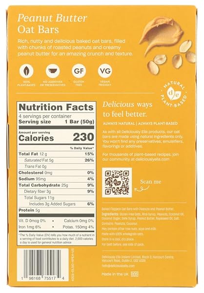 PEANUT BUTTER OAT BAR, 4 CT