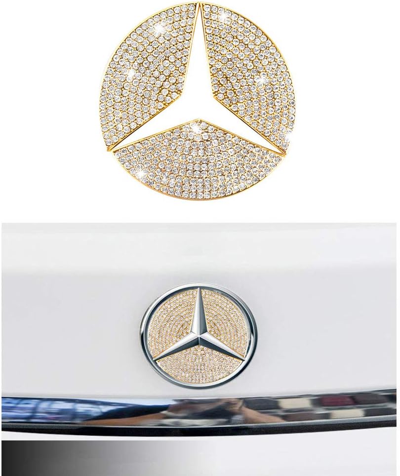 Interior Accessories 1797 Compatible Rear Logo Caps For Mercedes Benz Accessories Bling Parts Badge Emblem Trunk Covers Decals Stickers Interior Decorations W204 W205 W213 C E S Class Amg Women Men Crystal