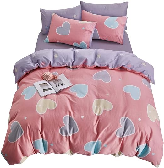 Amazon Com Ella Kay Pink Duvet Cover 100 Cotton Zipper