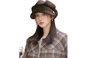URAWOW Newsboy Cap for Women with Visor Fall Beret Hats for Women Ladies Slouchy Fashion Accessories Classic Casual