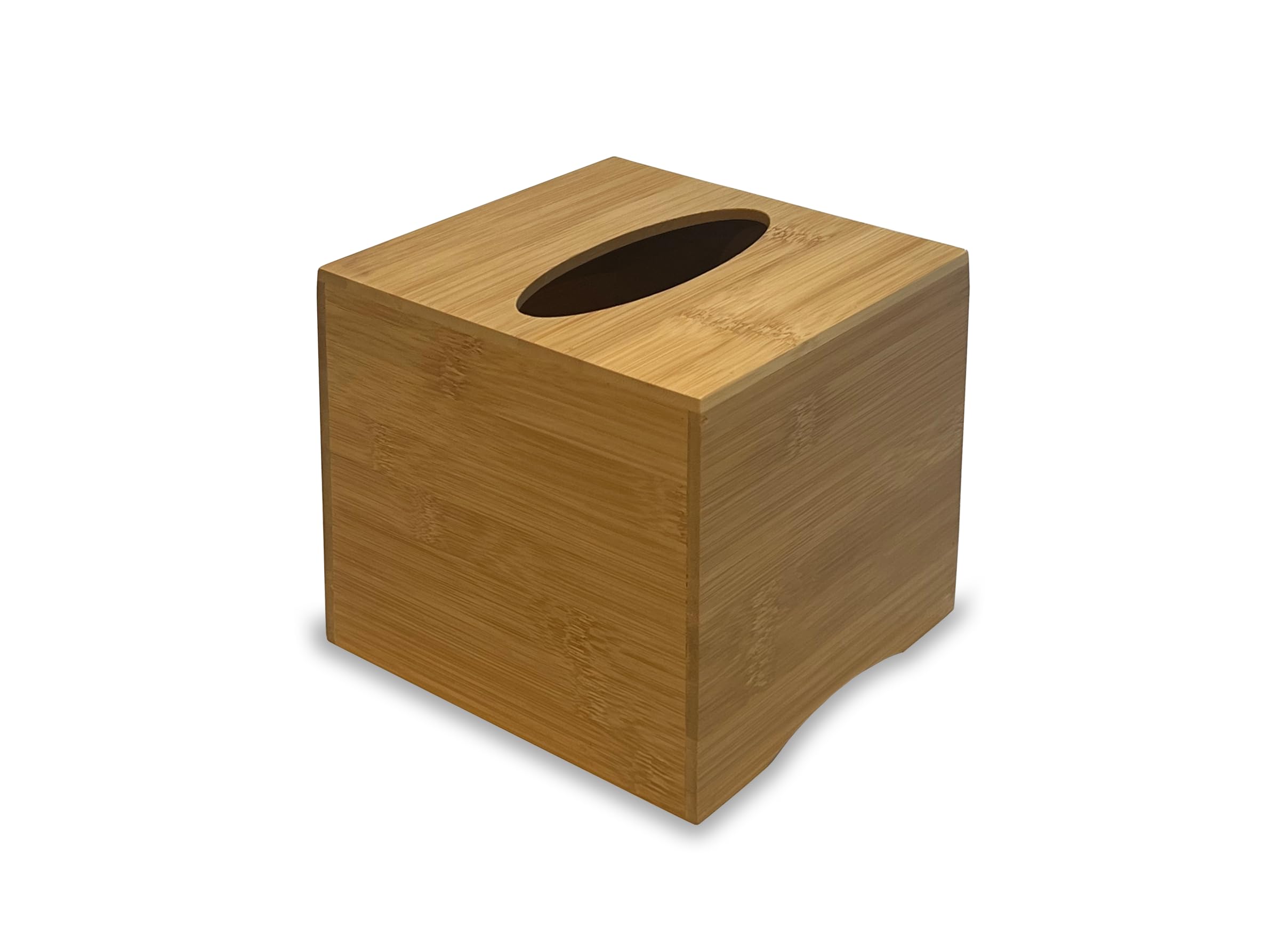 OSCO Bamboo Square Tissue Box, Eco-Friendly Tissue Holder, Napkin Dispenser for Home Office Bathroom, Natural Bamboo Tissue Cover, Fits Standard Square Tissue Cartons, Single