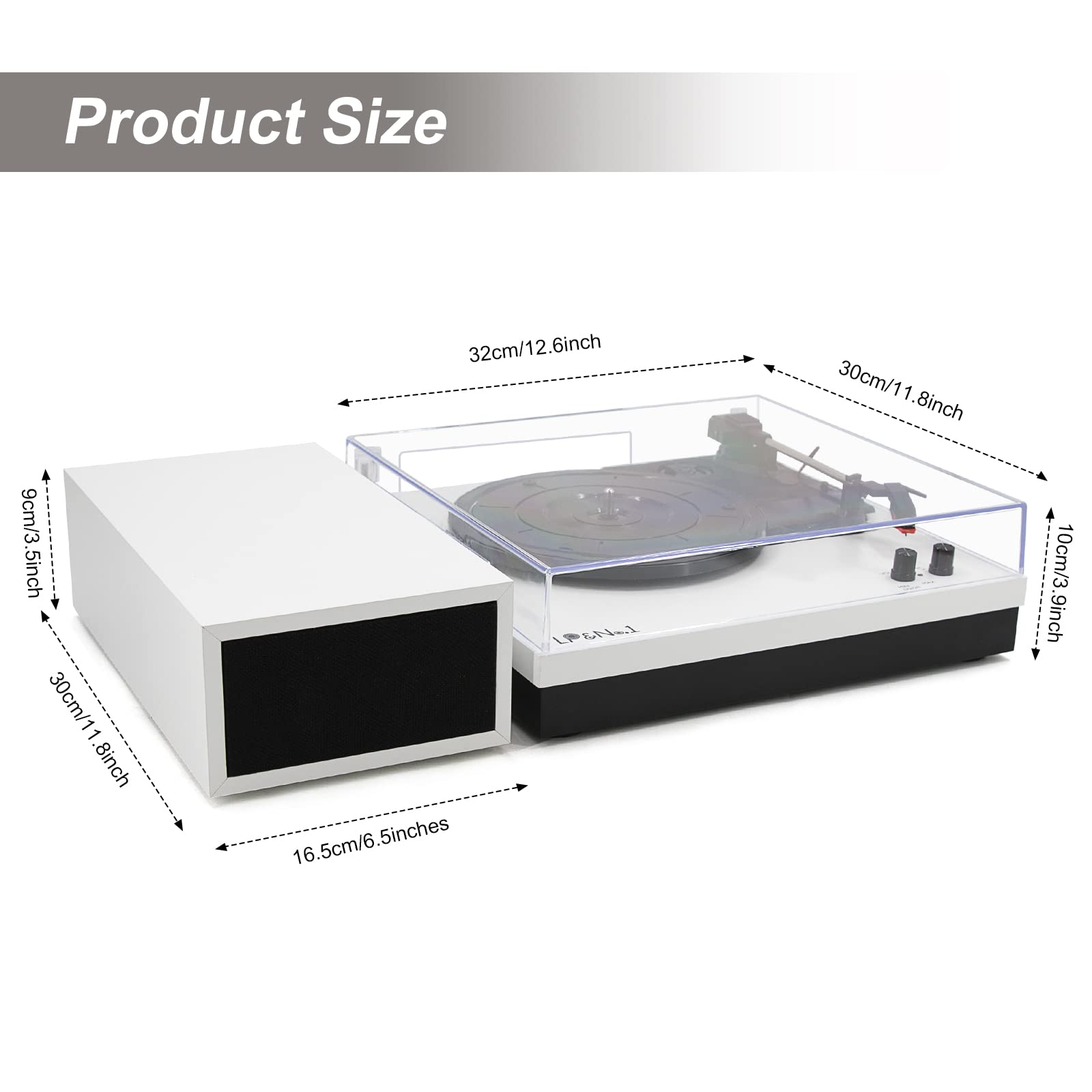 Stackable Lp Record Turntable Mua LP&No.1 Modern Turntable Record Player Bundle with Dual Powered ...