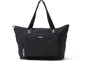 Baggallini Carryall Expandable Lightweight Travel Tote 22" Packable Folding Compact Nylon Washable Weekender w/Luggage Sleeve