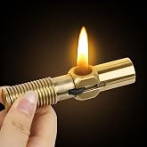 CHOICEDC Vintage Trench Lighter, Cool Lighters, Novelty Copper Pipe Lighter Fluid Refillable, Unique Kerosene Lighters with Screw Design, Creative Gifts for Men Dad Husband Collection