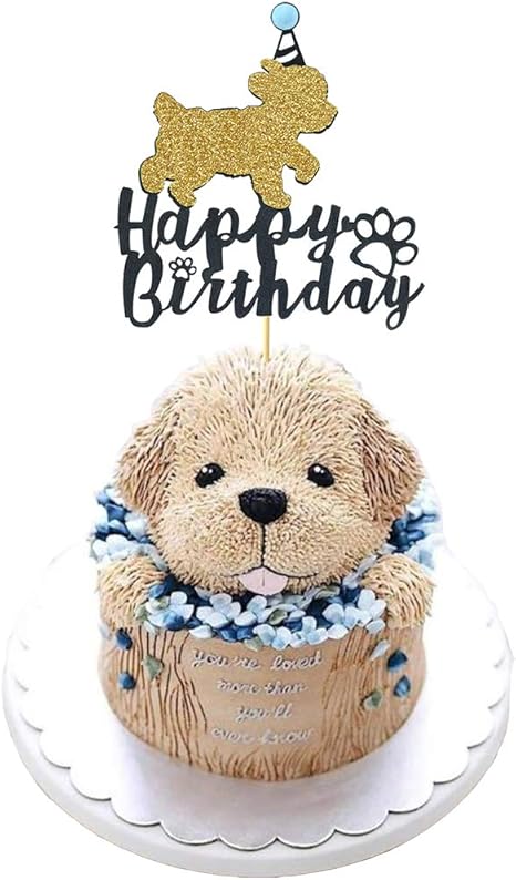 Amazon Com Maydolbone Dog Happy Birthday Cake Toppers Puppy Pet