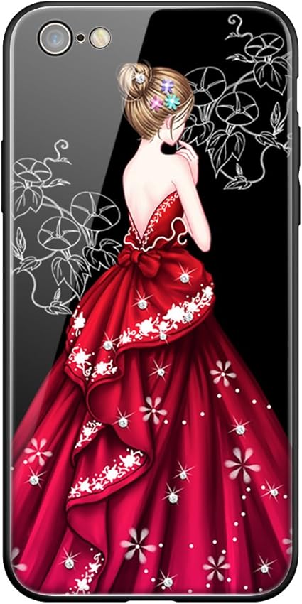 Amazon Iphone 6ケース Iphone 6sケース 4 7 プレミアムtpu プレミアム強化ガラス ダブルドロッププロテクション 漫画ガール レッドワンピース 家電 カメラ オンライン通販