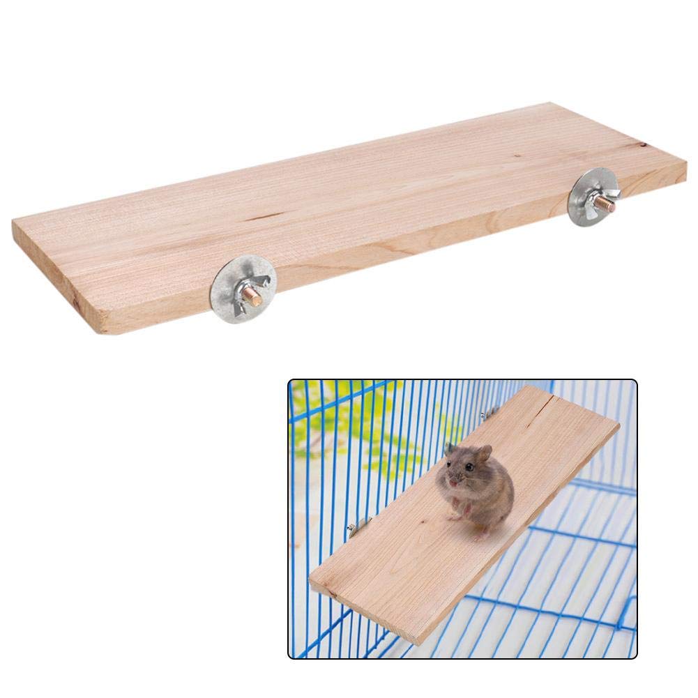 Hamster Platform Rectangle Natural Wood Stand Platform Pet Pedal Board Cage Chew Toy Small Animals Habitat Decor for Mouse Chinchilla Chipmunk Rat