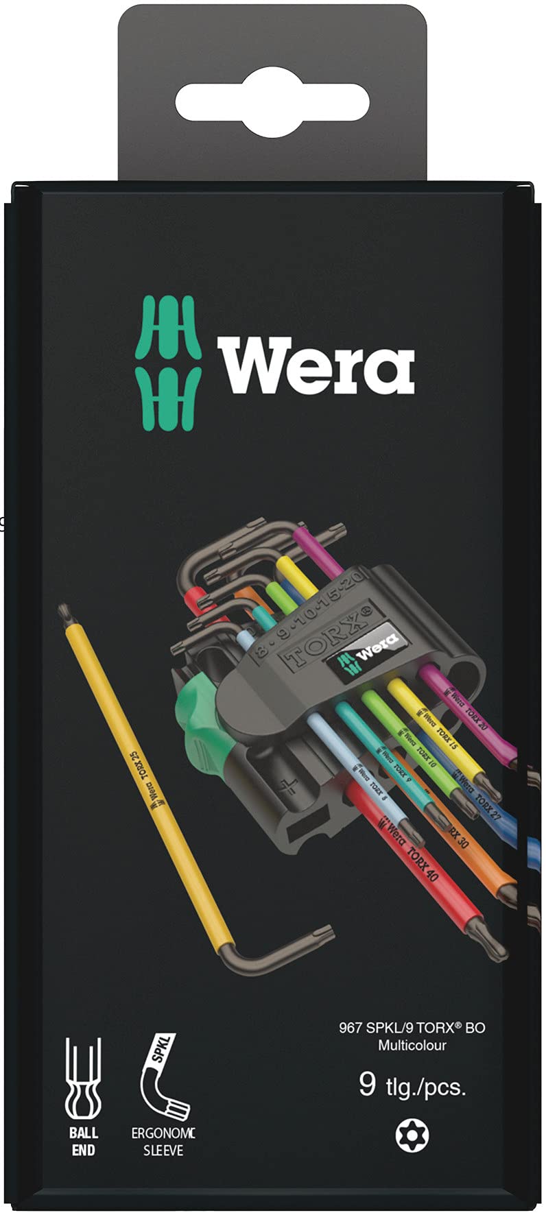 Wera 967SPKL/9BO Multicolour TX-key set, TX8 - TX40, 9pc, 05073599001