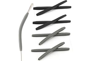 KECHIO Eyeglass End Tips, Silicone Anti-Slip Elastic Comfort Glasses Retainers, Eyeglass Replacement Temples, Ear Sock Pieces Tube Sleeve for Thin Metal Eyeglass Legs