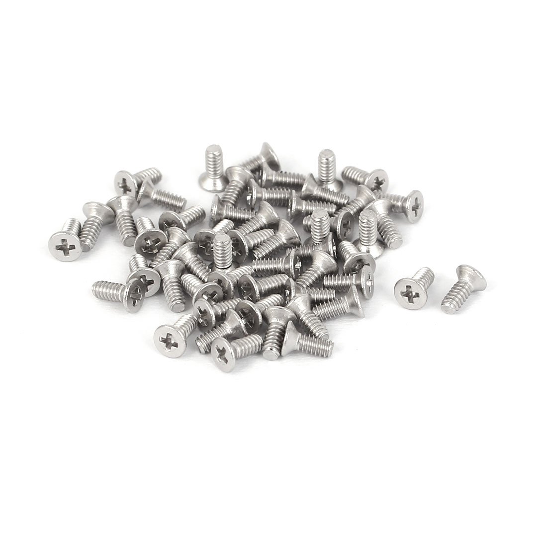 Sourcingmap M1.6x4mm 316 Stainless Steel Countersunk Phillips Machine Screws Bolts 50 Pcs