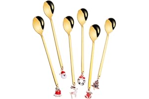 Christmas Stainless Steel Spoon Set - Small Coffee Spoons Tea Spoons Stirring Spoon,Food Grade Cutlery, Dessert Set for Coffe