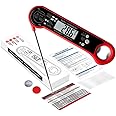ARPURFILE Digital Instant Read Meat Thermometer for Cooking BBQ Grill Waterproof Kitchen Food LCD Thermometer with Calibration & Backlight Motion-Sensing Oil Fry Candy Water Folding Thermometer