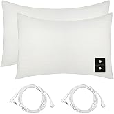 2PCS Grounding Pillowcase with Grounding Cord, King Conductive Grounding Pillow Cases for Better Sleep, Beige, 20x36 inch