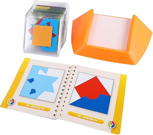 Amazon Nrpfell 100チャレンジカラーコードパズルゲーム タングラムジグソーパズルパズル玩具 子供キッズ発達論理空間推論スキル玩具 赤ちゃん 幼児のおもちゃ おもちゃ