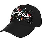 Cute Christmas Holiday Baseball Hat Women Men Xmas Snowflake Santa Adjustable Snapback Baseball Cap