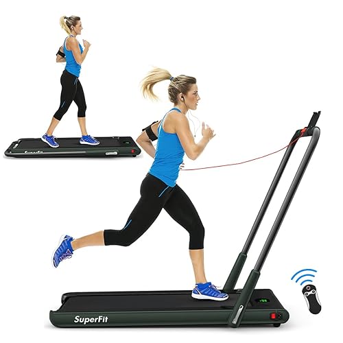 Goplus in Folding Treadmill, Under Desk Electric Superfit  Treadmill, Installation-Free with APP Control, Remote Control, Bluetooth  Speaker,