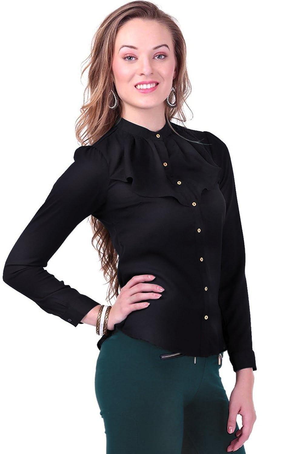 leriya fashion women's diamond crepe western top