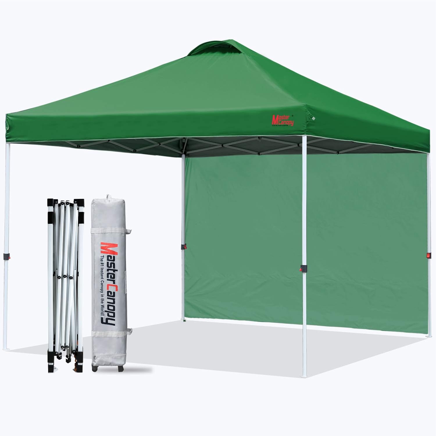 MASTERCANOPY Durable Ez Pop-up Gazebo Tent with 1 Sidewall (2.5x2.5M,Forest Green)