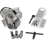 CNCTOPBAOS CNC 4th Axis Rotary Table K11-100mm 3 Jaw Chuck w/ MT2 Tailstock | Nema23 Stepper Motor, Ratio 6:1, Hollow Shaft, Rotation A-Axis Dividing Head for CNC Router Engraver Milling Machine, Lathes