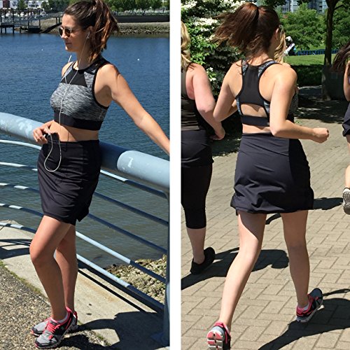 Sport-it Skort, Mid-Length Skirt Shorts with Side and Waistband Pockets, Tummy Control (Large, Khaki) - Thumbnail 5