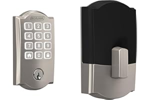 Schlage Arrive WiFi Deadbolt Smart Lock, Keyless Entry Door Lock with Camelot Trim, Satin Nickel, Compatible with Alexa and Google, BE459WB CAM 619
