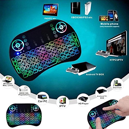 Mchoice Backlight 2.4G Mini Wireless Keyboard Air Mouse Touchpad For Android Smart TV Box PC