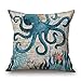 Happy Cool Cotton Linen Square Mediterranean Sea Decorative Throw Cover 18