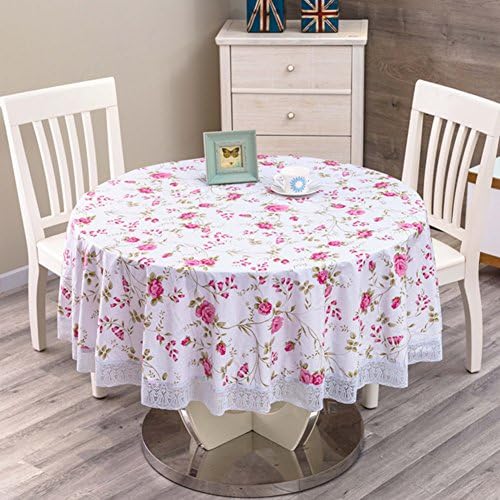 RUOYOU Waterproof Table cloth,Oil-proof Tablecloths Pvc Round Table cover Plastic Table linen Thicken Table mats For Home Restaurants-A diameter134cm(53inch)