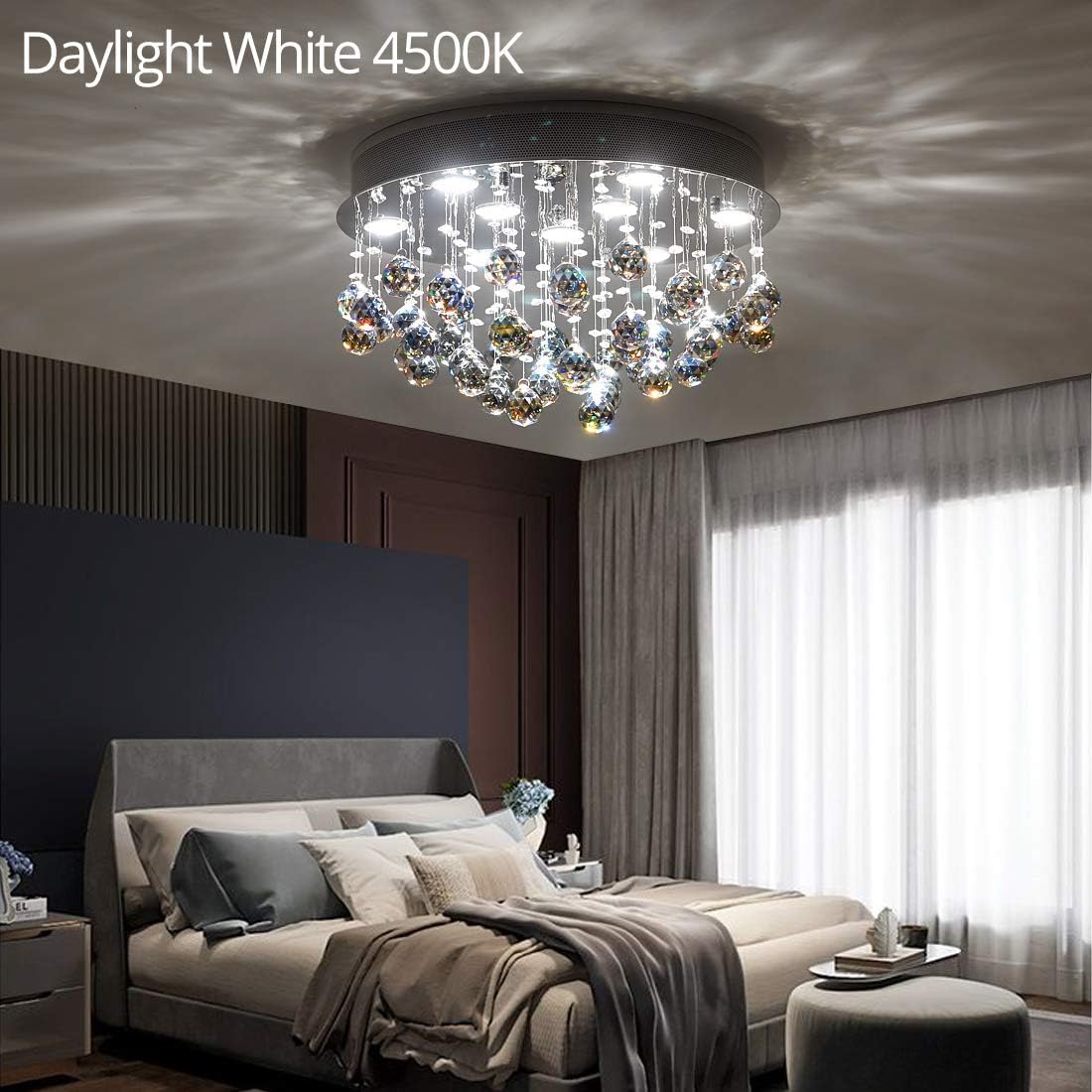 9 Gu10 Led Bulbs Required Height 12 X Width 20 Tzoe Crystal Chandelier Modern Chandeliers Flush Mount Light Fixture Ceiling Light For Kitchen Foyer Dining Room Bathroom Bedroom Living Room Home Kitchen Candle