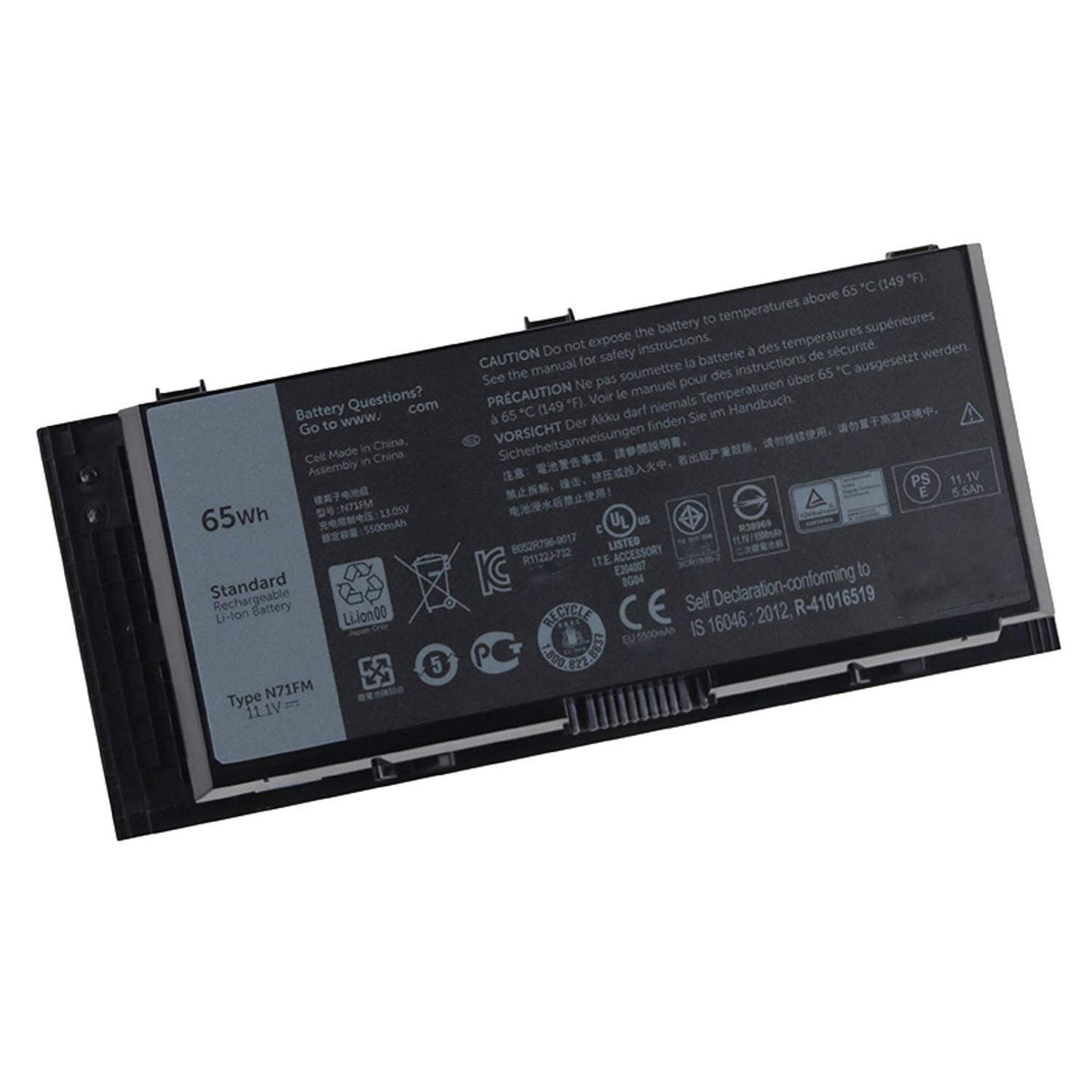 FV993 PG6RC R7PND T3NT1 N71FM Laptop Battery Replacement for Dell Precision M4600 M4700 M6600 M6700 M4800 M6800 Series(11.1V 65Wh)