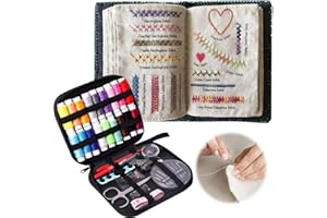 ACMEFUN Saker Stitch Book Embroidery Kit: All-in-One Linen Embroidery Reference Guide with Multiple Sewing Tools, Floss, Needles & Scissors - Portable Embroidery Kit for Beginners Enthusiasts, Handmade Gift
