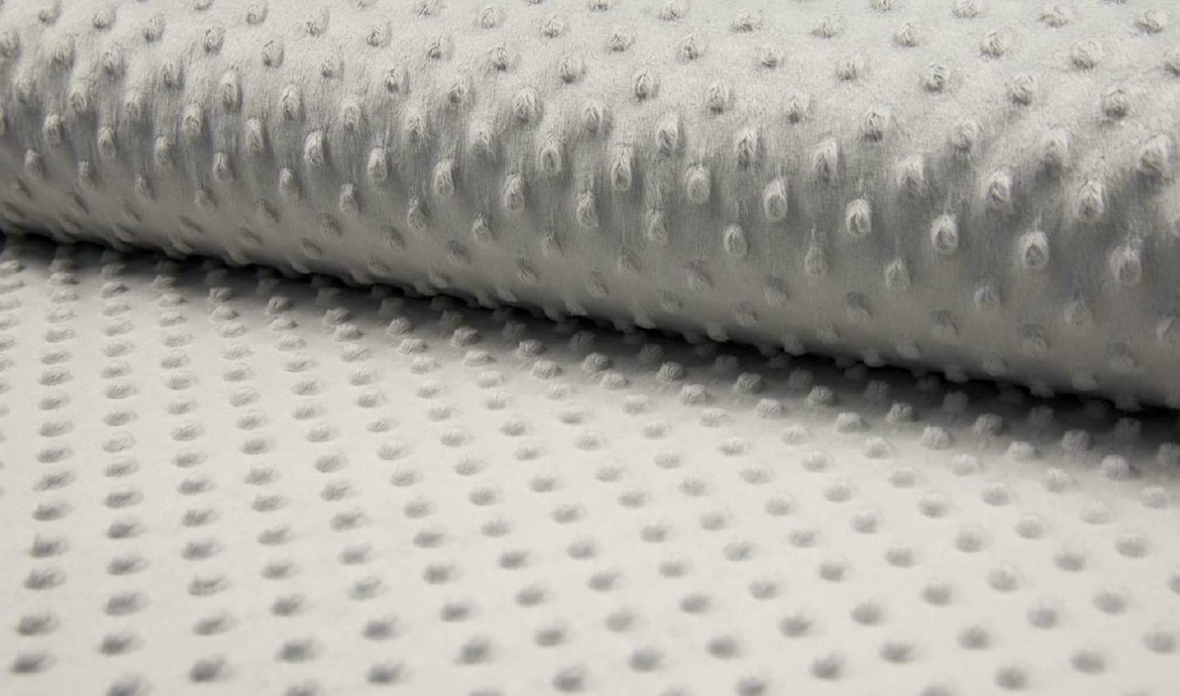 Luxury Supersoft DIMPLE Cuddle Soft Fleece Fabric Material - Light Grey, 1Mtr 150cmx100cm — image 1