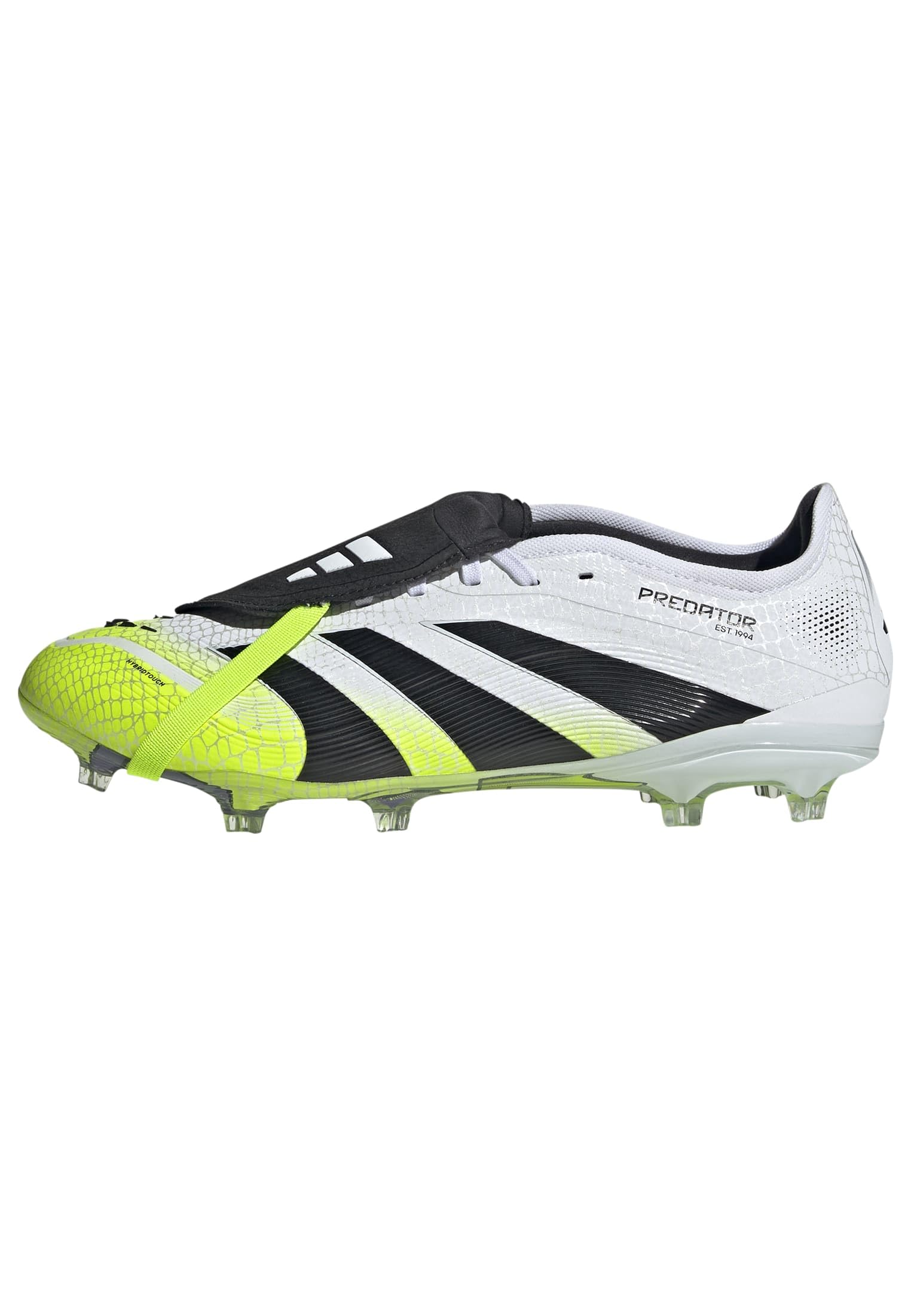 adidas Unisex Pro Fold-Over Tongue Firm Ground, White/Black/Lucid Lemon, 4.5