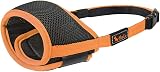 HEELE Dog Muzzle Nylon Mesh Breathable Adjustable Straps Black Orange M view 6