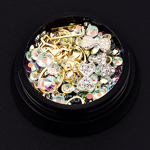 Nail Art Decorations 2018 Mixed Nail Crystals Rhinestones Beads DIY 3D Nail Jewelry Box Beauty Nails Accessoires