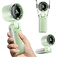 Portable Handheld Mini Fan, Foldable Powerful Winds Turbo Fan, 9000mAh Battery & 50000RPM Speed, USB Rechargeable Personal Fan with 5 Speed, Digital Display For Women Men Travel Camping Outdoor
