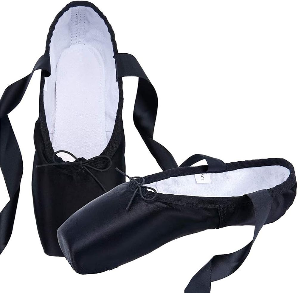 BININBOX Girl's Canvas Ballet Dance Toe Shoes Professional Satin Pointe
