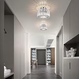 FRIDEKO HOME Crystal Ceiling Light Chrome Flush Mount Modern LED Fixture view 5