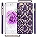 iPhone 6 Plus Case, Style4U iPhone 6 Plus [Purple] Flower Damask Design Slim Fit Case Cover for Apple iPhone 6 Plus 5.5 Inch with 1 Stylus and 1 HD Clear Screen Protector [Purple]