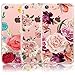iPhone 7 Case, iPhone 8 Case, [3-Pack] CarterLily Watercolor Flowers Floral Pattern Soft Clear Flexible TPU Back Case for iPhone 7 iPhone 8 4.7'' - Watercolor Flowers
