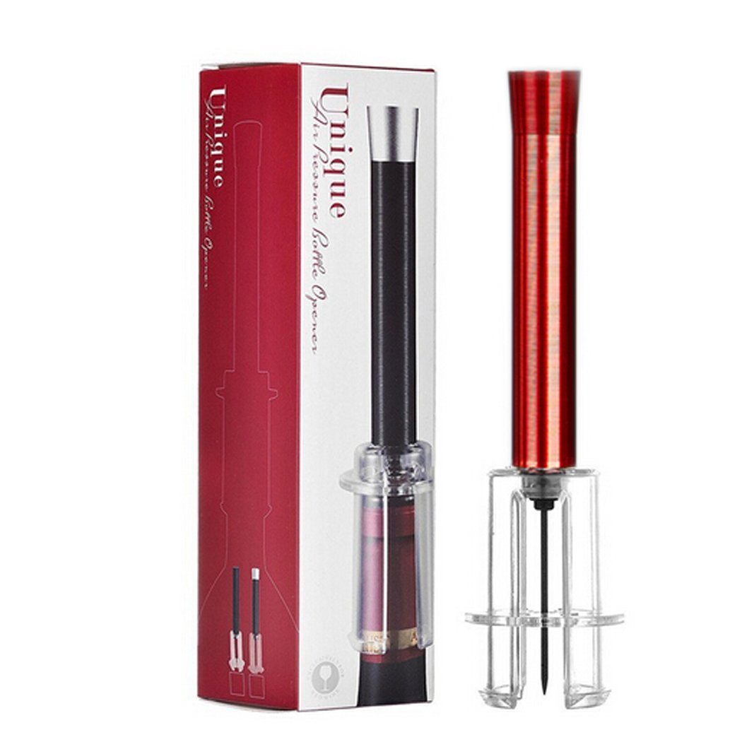 PHOEWON Wine Cork Opener Professional Wine Bottle Opener Easy Open Fast Corkscrew Air Pressure Bottle Opener Cork Removal, Red Wine Accessories (Red)