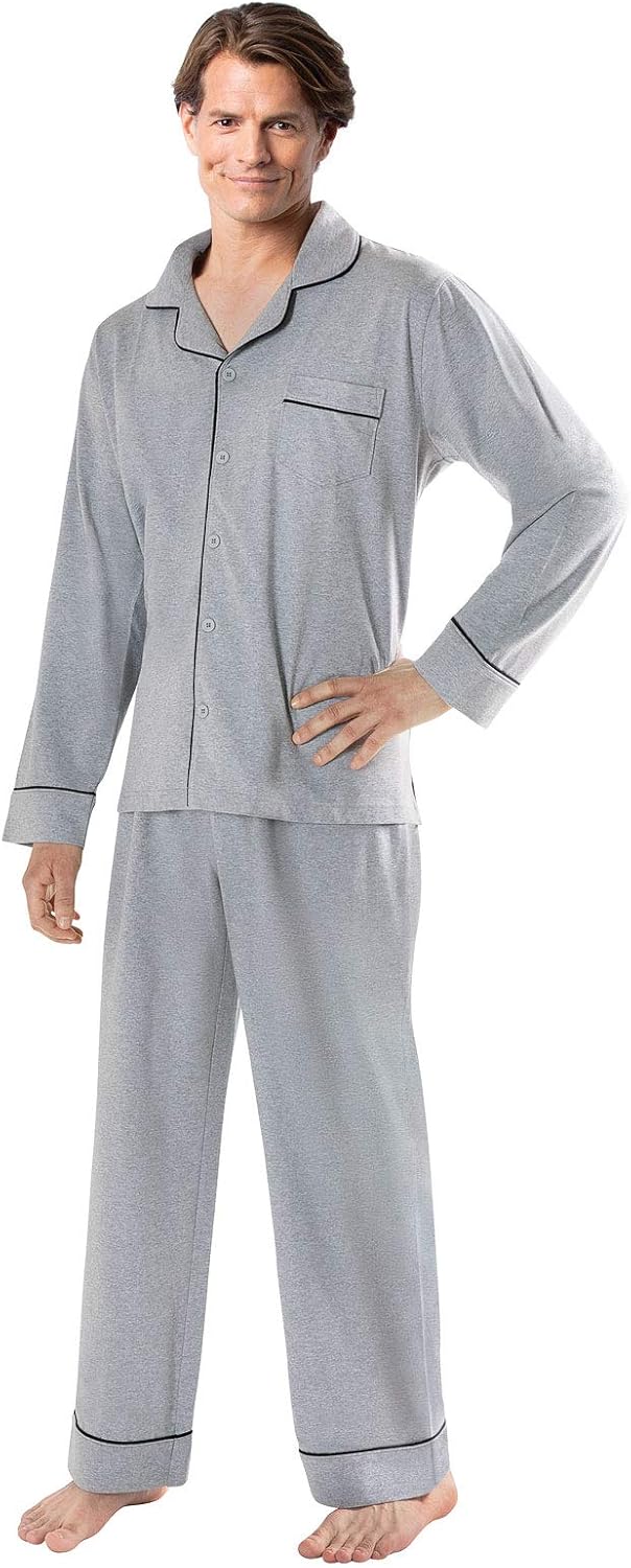 PajamaGram Classic Mens Pajamas Cotton - Men Pajamas Set at  Men’s Clothing store