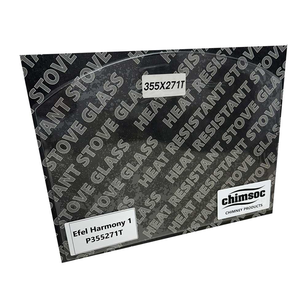 Chimsoc Replacement Stove Glass - Efel Harmony 1 (Multi Fuel) (355mm x 271mm Arched Top)