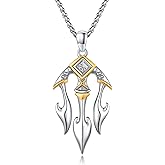 MEDWISE Poseidon Trident Necklace 925 Sterling Silver Trident Pendant Necklace Ancient Greece Amulet Jewelry Gift for Men Women Sailor