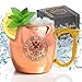 Izycal Moscow Mule Mug | Copper With Drink Like A King Logo | 16 Ounce | Rose Gold Barrel Shaped