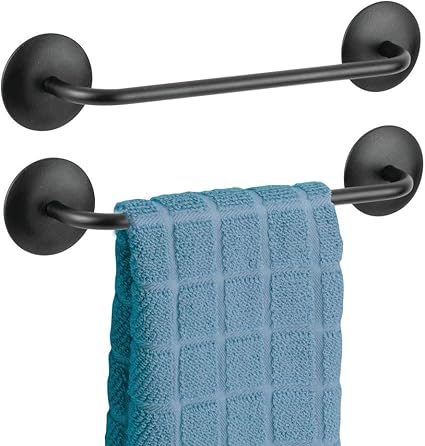 mDesign Juego de 2 Barras para Colgar Todo Tipo de Toallas de ...
