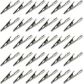 Wobe 100 Pcs Electric Non Insulated Testing Crocodile Alligator Clips Clamps Silver 50 x 10 x 5mm Alligator Clips for Testing